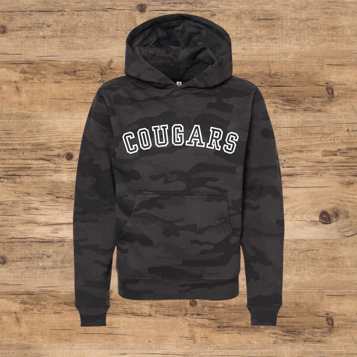 Camo Mascot Hoodie | Youth and Adult Sizes | FREE custom name option