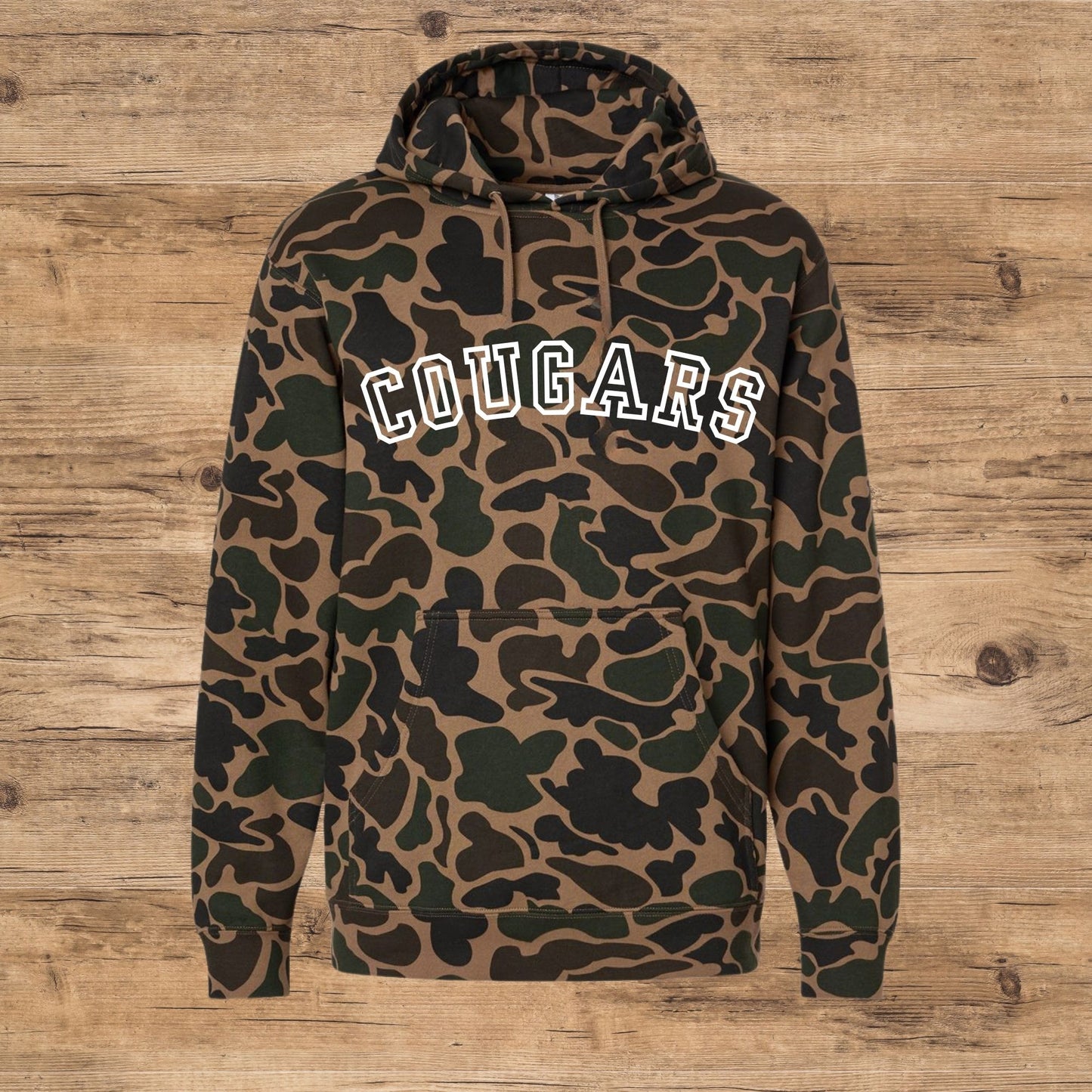 Camo Mascot Hoodie | Youth and Adult Sizes | FREE custom name option