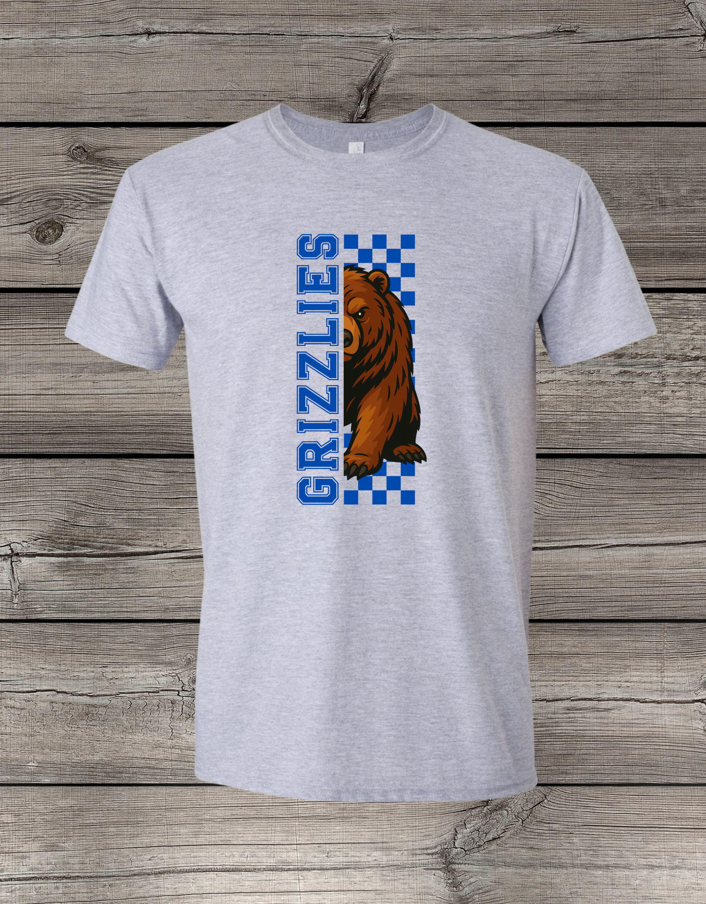 Mary Purcell Grizzlies T-Shirt | School Spirit Wear | Youth & Adult Sizes | Checkered