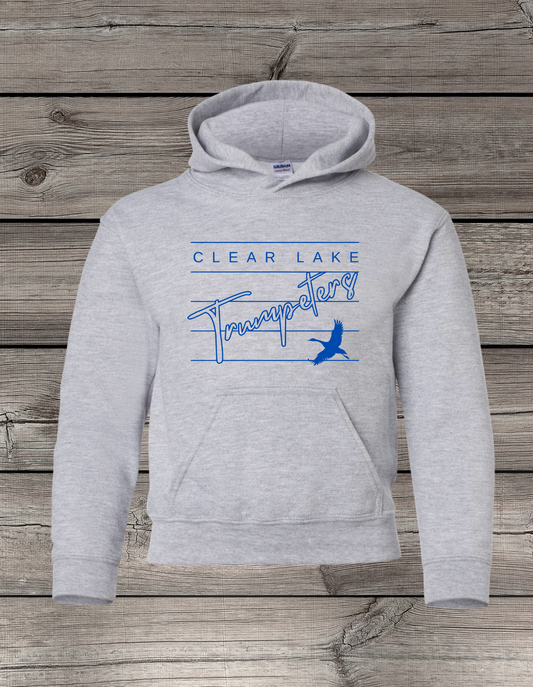 Clearlake Trumpeters Hoodie | School Spirit Wear | Youth & Adult Sizes | Trumpeters Lined