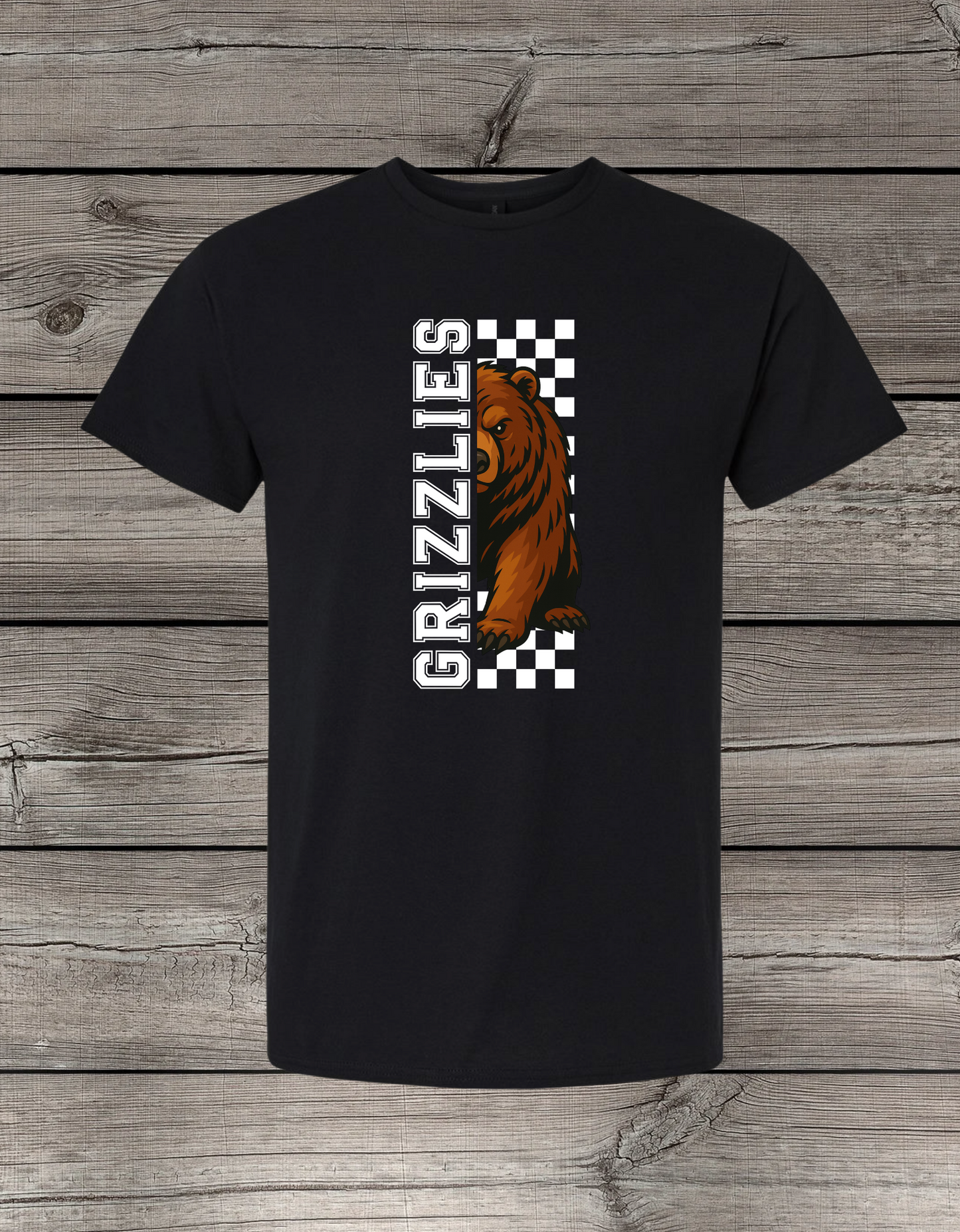 Mary Purcell Grizzlies T-Shirt | School Spirit Wear | Youth & Adult Sizes | Checkered