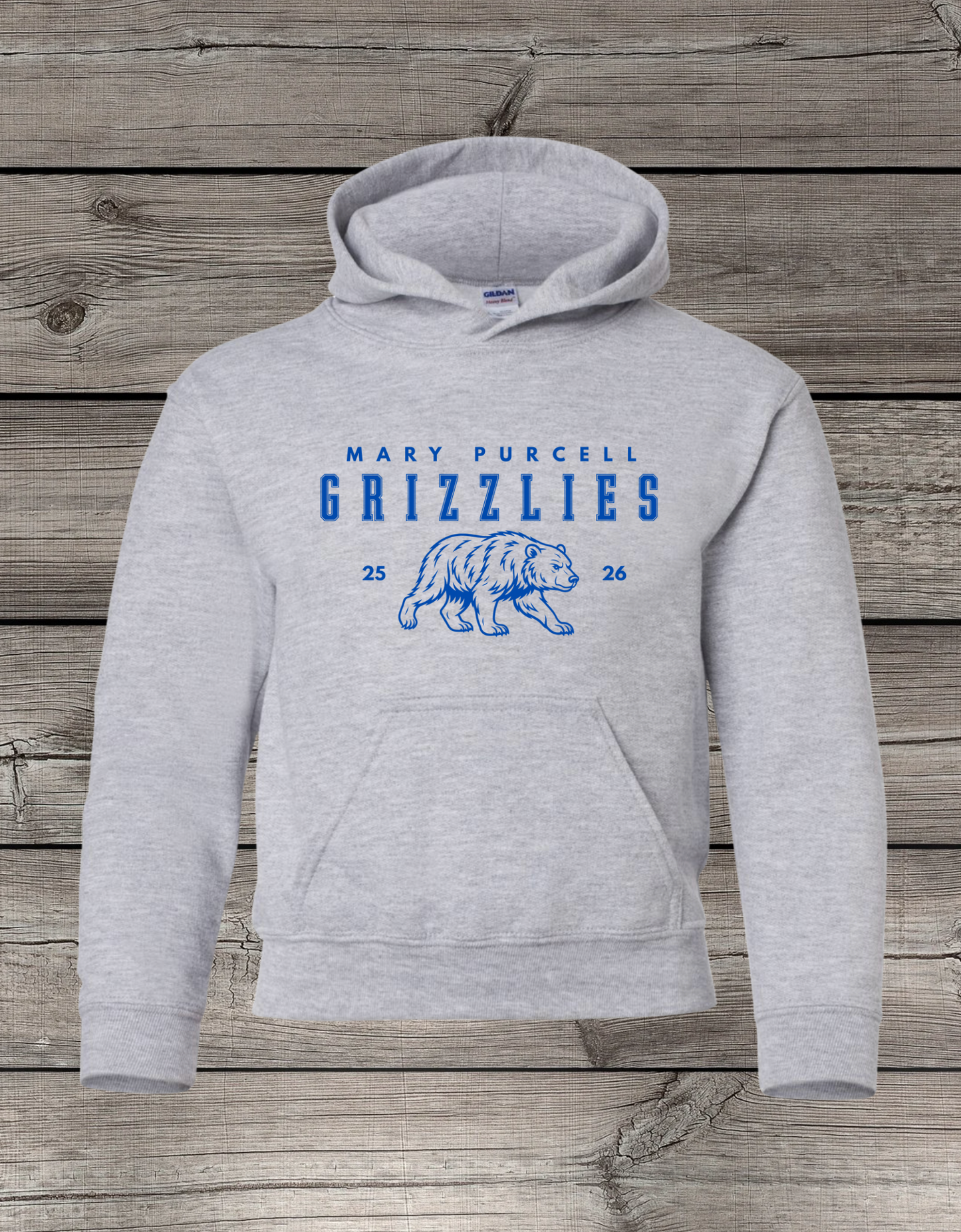 Mary Purcell Grizzlies Hoodie | School Spirit Wear | Youth & Adult Sizes | Grizzlies 25/26