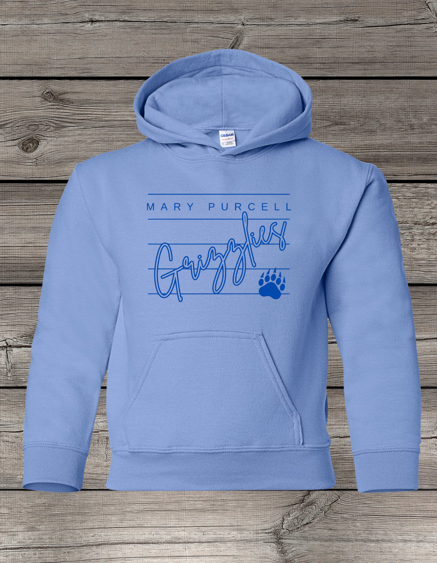 Mary Purcell Grizzlies Hoodie | School Spirit Wear | Youth & Adult Sizes | Grizzlies Lined