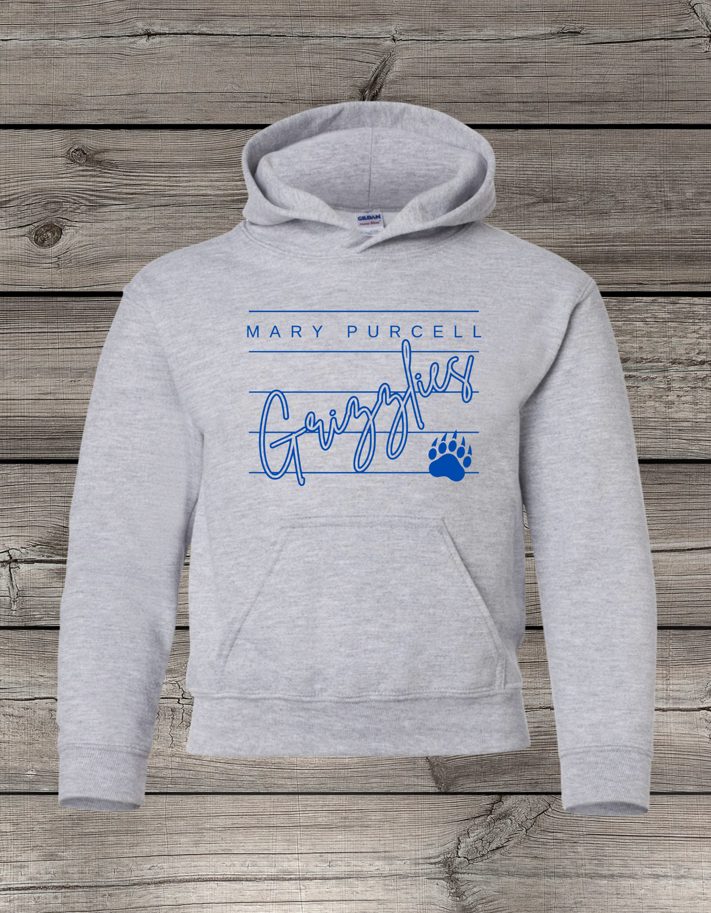 Mary Purcell Grizzlies Hoodie | School Spirit Wear | Youth & Adult Sizes | Grizzlies Lined