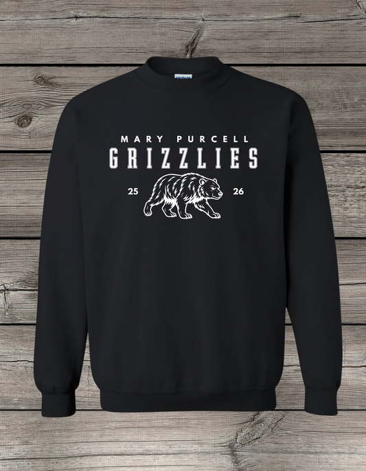 Mary Purcell Grizzlies Crewneck Sweatshirt | School Spirit Wear | Youth & Adult Sizes | 25/26