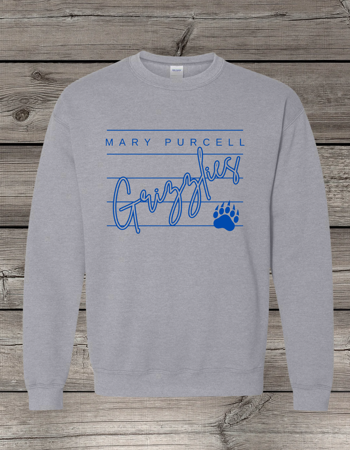Mary Purcell Grizzlies Crewneck Sweatshirt | School Spirit Wear | Youth & Adult Sizes | Lined