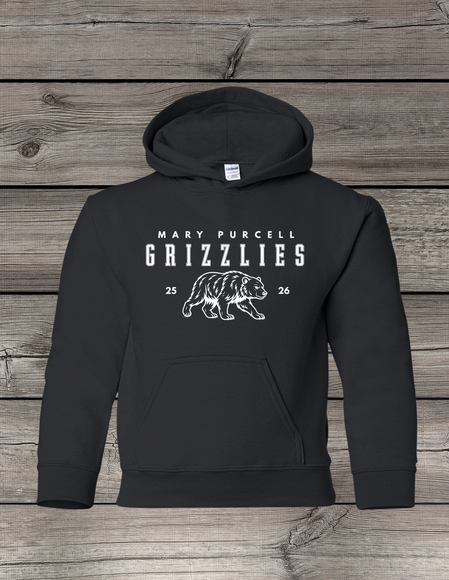 Mary Purcell Grizzlies Hoodie | School Spirit Wear | Youth & Adult Sizes | Grizzlies 25/26