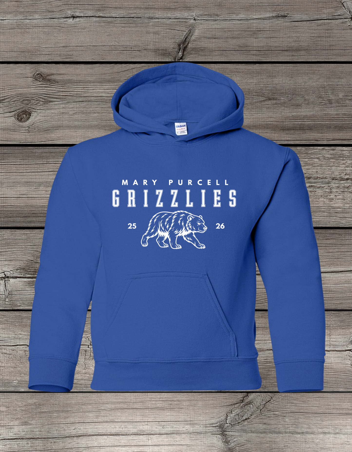 Mary Purcell Grizzlies Hoodie | School Spirit Wear | Youth & Adult Sizes | Grizzlies 25/26