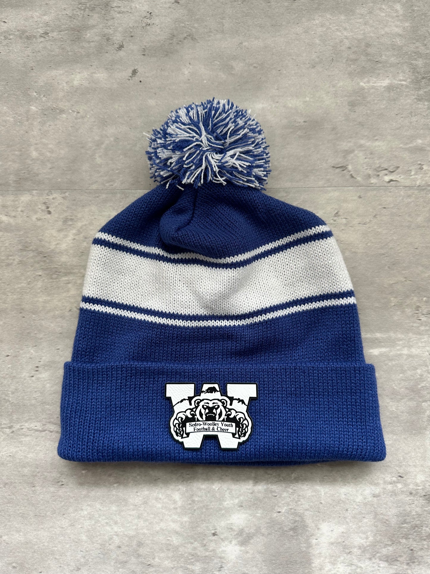 Pom Pom Knit Sedro Woolley Youth Football and Cheer Beanie