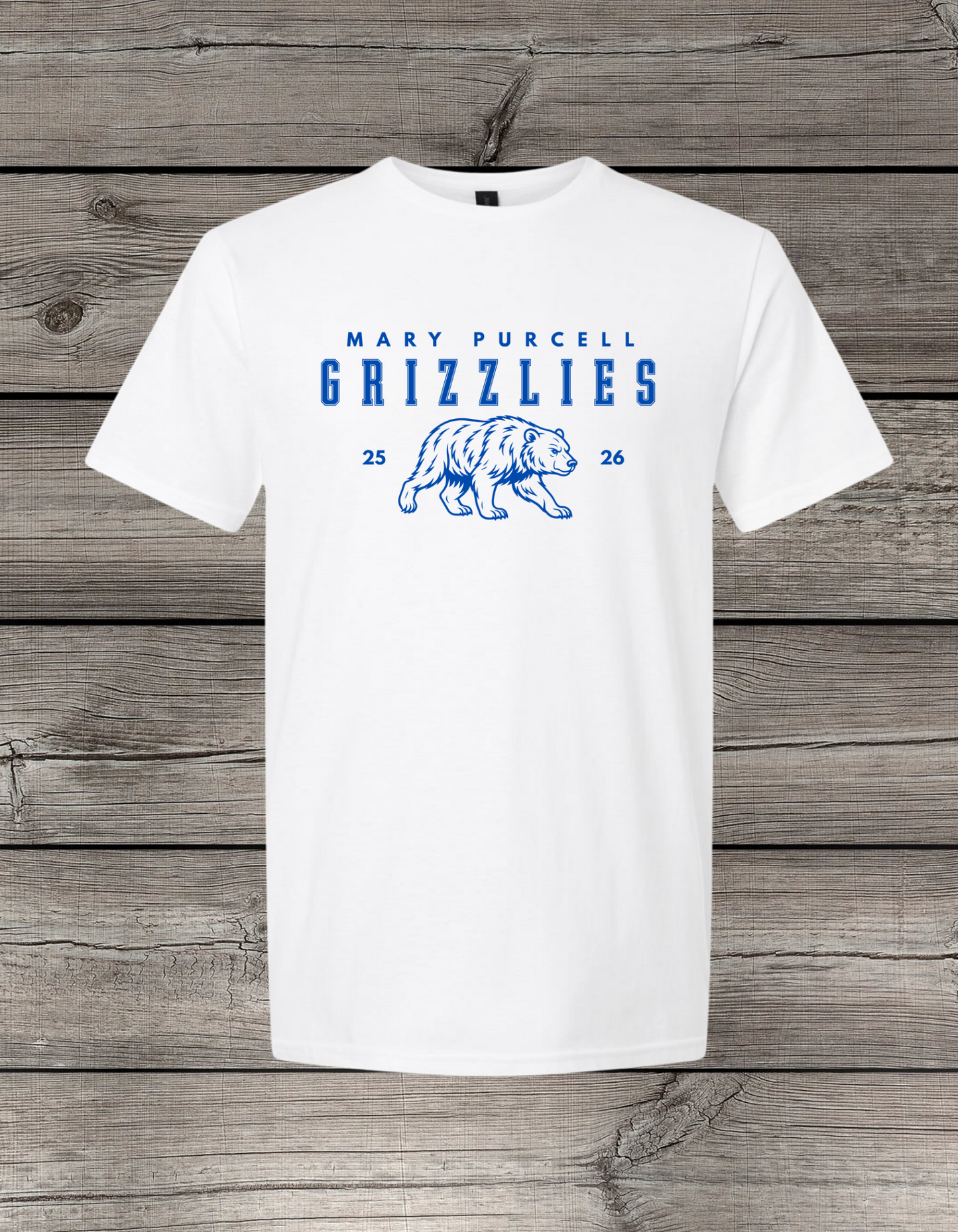 Mary Purcell Grizzlies T-Shirt | School Spirit Wear | Youth & Adult Sizes | 25/26