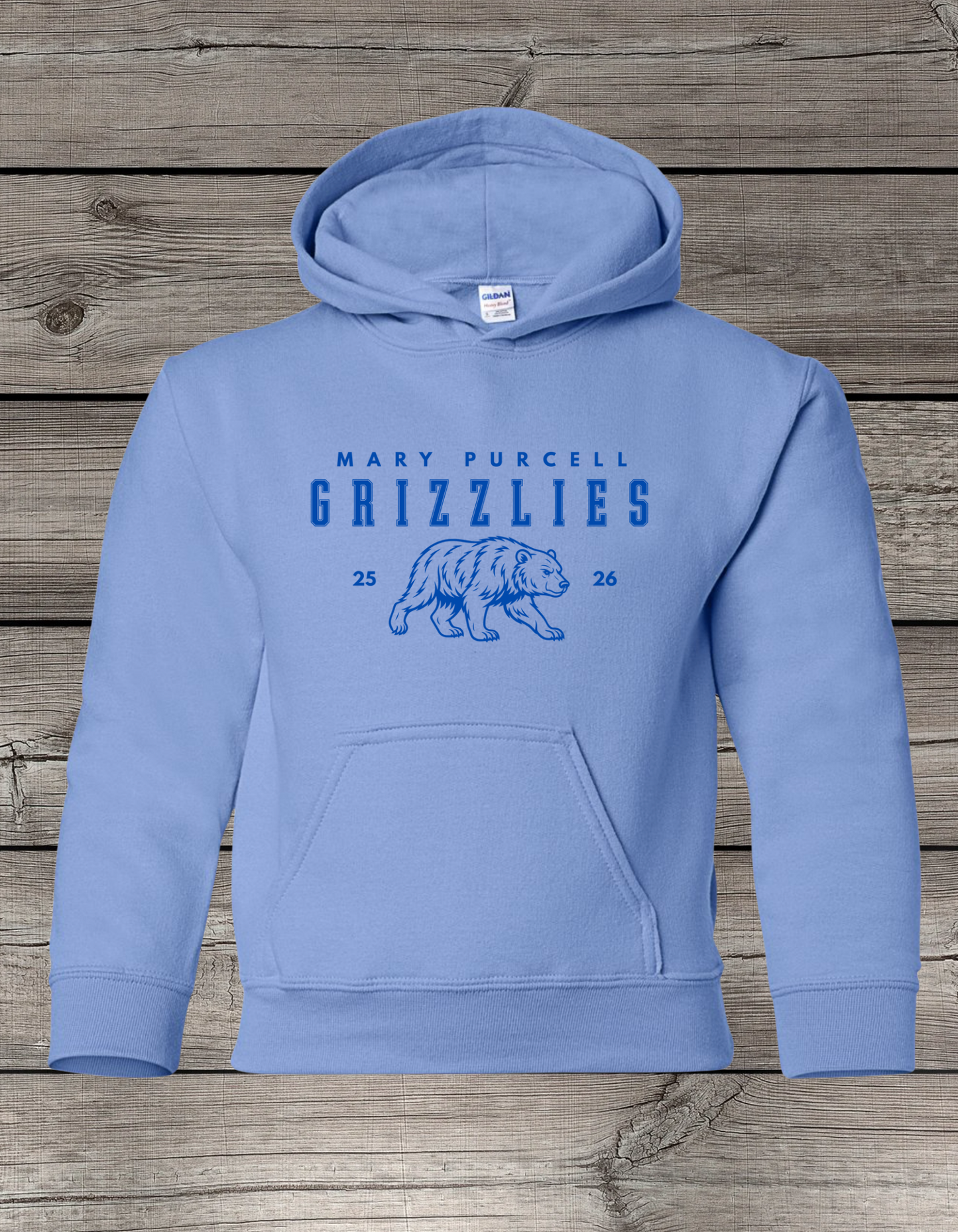 Mary Purcell Grizzlies Hoodie | School Spirit Wear | Youth & Adult Sizes | Grizzlies 25/26