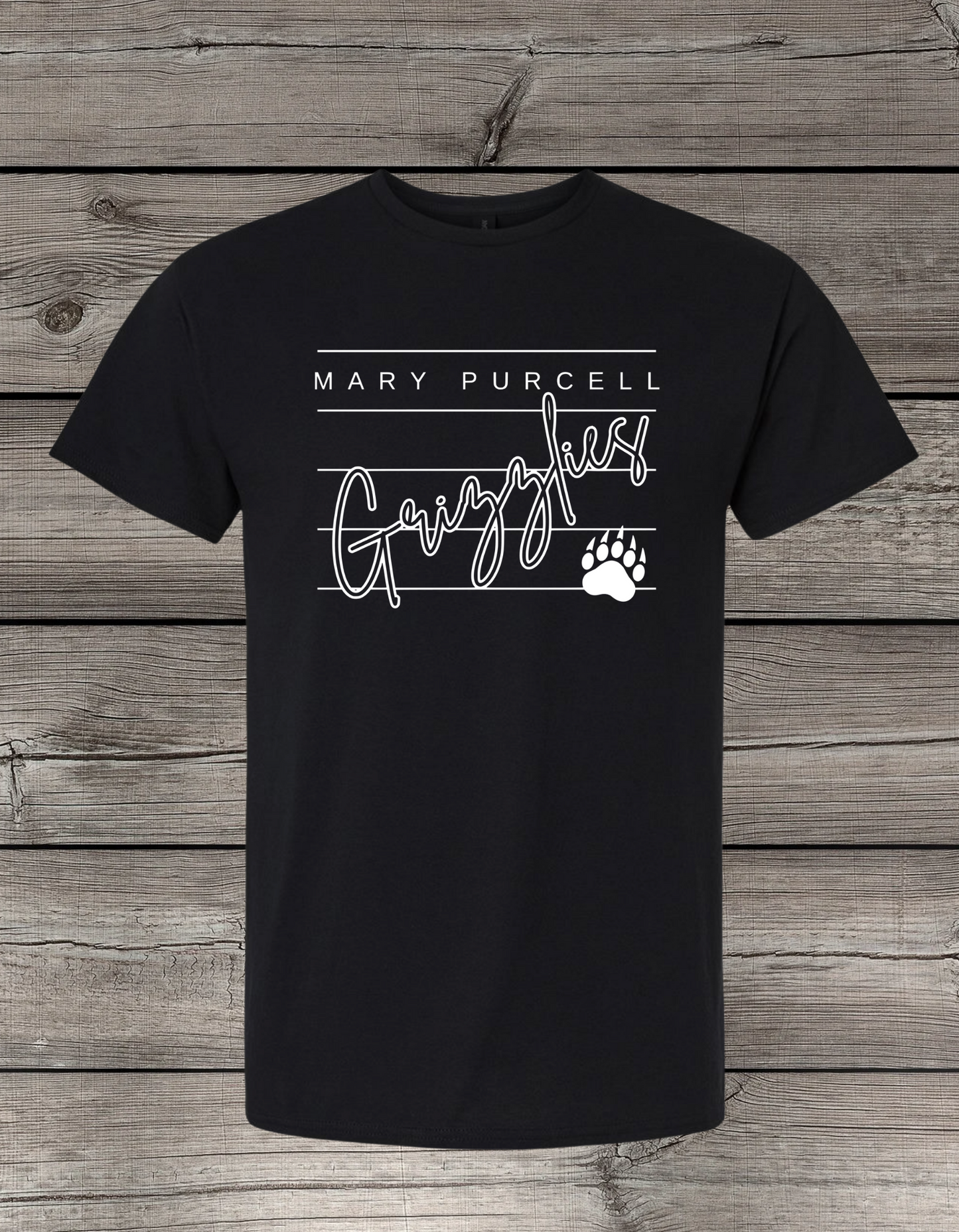 Mary Purcell Grizzlies T-Shirt | School Spirit Wear | Youth & Adult Sizes | Grizzlies Lined