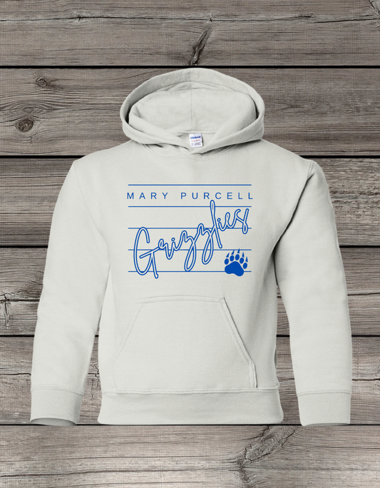 Mary Purcell Grizzlies Hoodie | School Spirit Wear | Youth & Adult Sizes | Grizzlies Lined