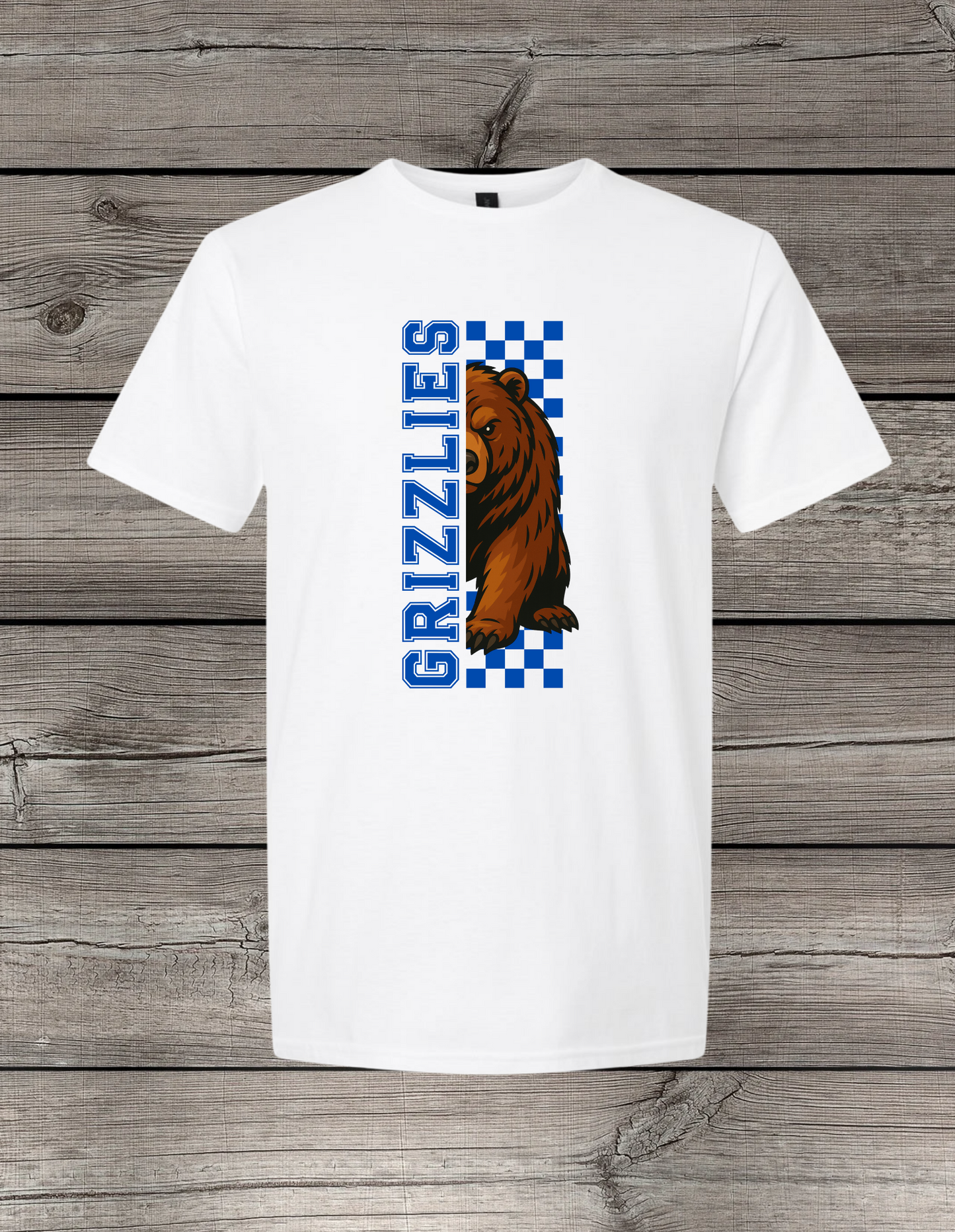 Mary Purcell Grizzlies T-Shirt | School Spirit Wear | Youth & Adult Sizes | Checkered