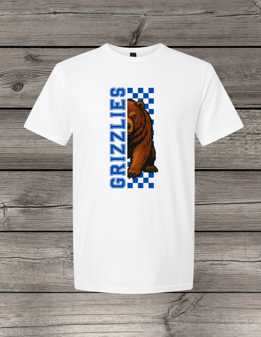 Mary Purcell Grizzlies T-Shirt | School Spirit Wear | Youth & Adult Sizes | Checkered