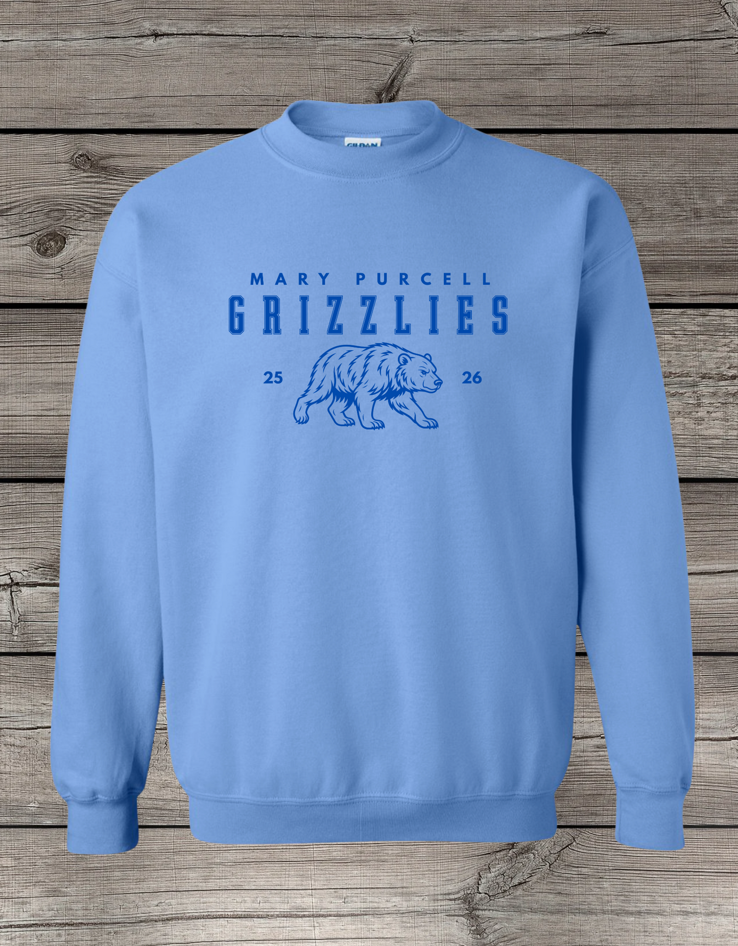Mary Purcell Grizzlies Crewneck Sweatshirt | School Spirit Wear | Youth & Adult Sizes | 25/26