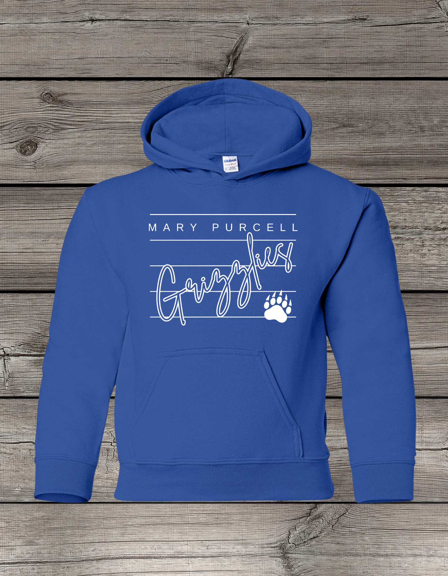 Mary Purcell Grizzlies Hoodie | School Spirit Wear | Youth & Adult Sizes | Grizzlies Lined