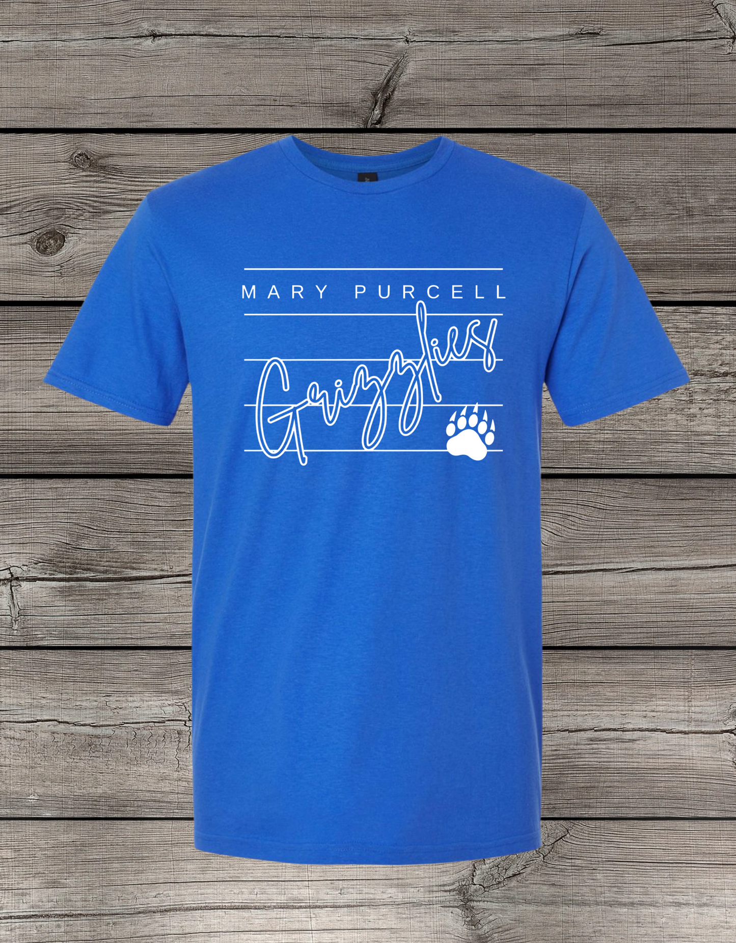 Mary Purcell Grizzlies T-Shirt | School Spirit Wear | Youth & Adult Sizes | Grizzlies Lined