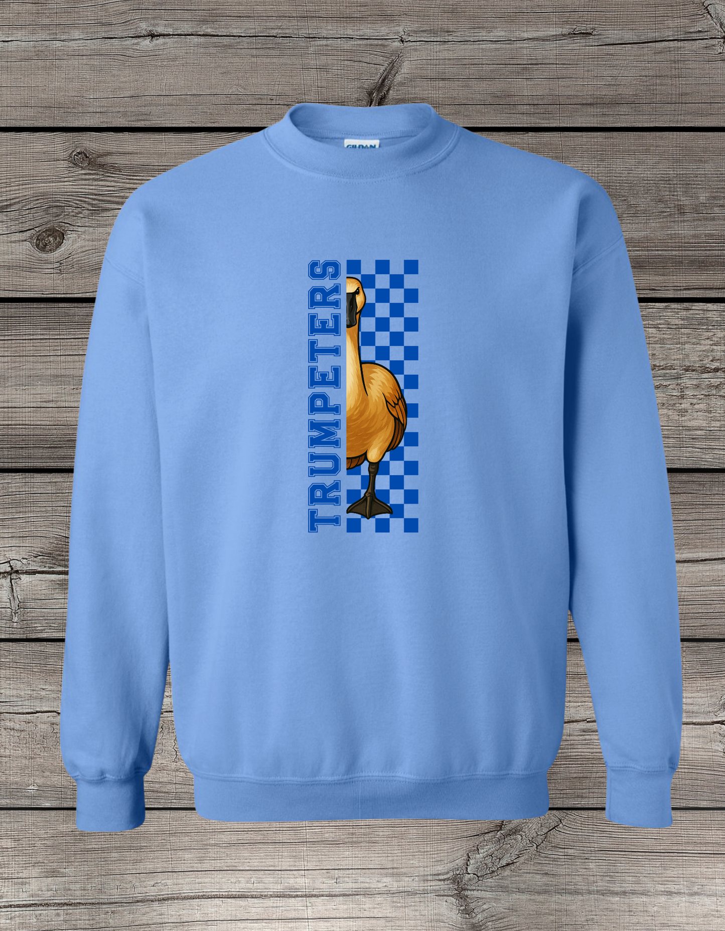 Clearlake Trumpeters Crewneck Sweatshirt | School Spirit Wear | Youth & Adult Sizes | Checkered