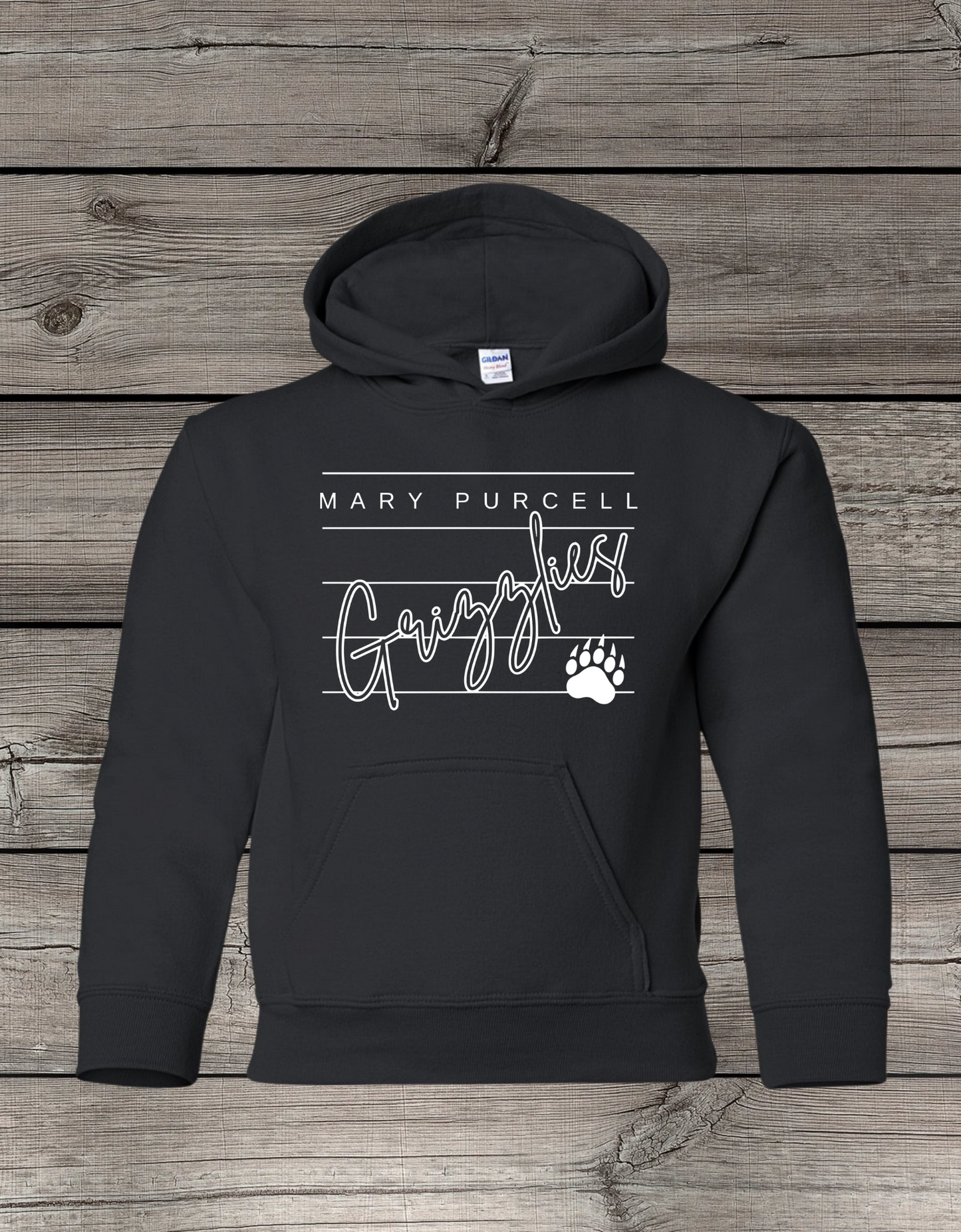 Mary Purcell Grizzlies Hoodie | School Spirit Wear | Youth & Adult Sizes | Grizzlies Lined