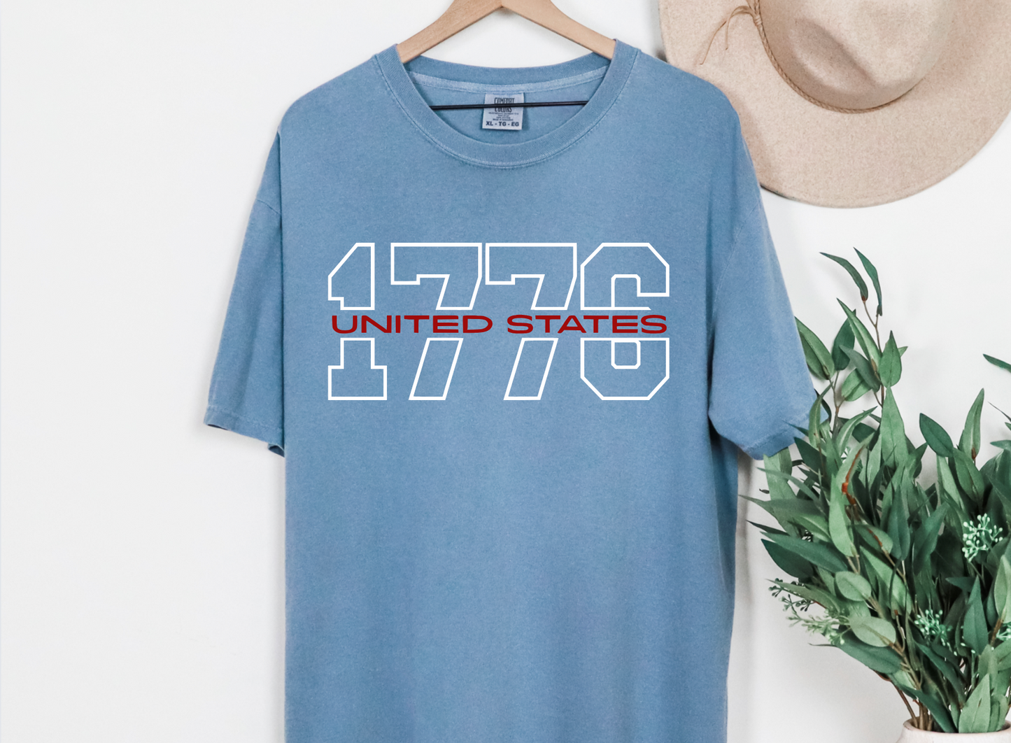 1776 United States Comfort Colors Sweatshirt – Denim Hoodie or Tee | Adult & Youth Sizes | Patriotic USA Apparel