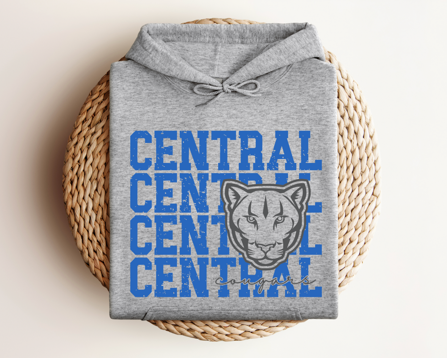 Central Cougars Logo Tee, Crewneck, & Hoodie – Youth & Adult Sizes | School Spirit Wear | Gildan Apparel