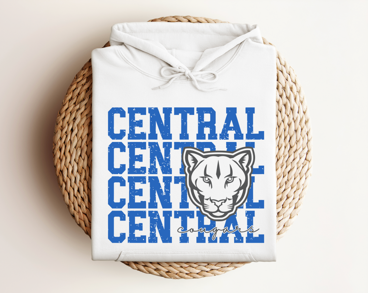 Central Cougars Logo Tee, Crewneck, & Hoodie – Youth & Adult Sizes | School Spirit Wear | Gildan Apparel