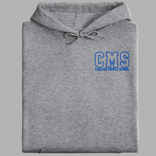 EXCLUSIVE CMS GEAR | Cascade Middle School - CMS Hoodie | Small Logo | Youth and Adult Sizes