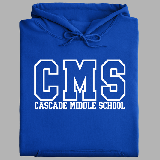 EXCLUSIVE CMS GEAR | Cascade Middle School - CMS Hoodie | Large Logo | Youth and Adult Sizes