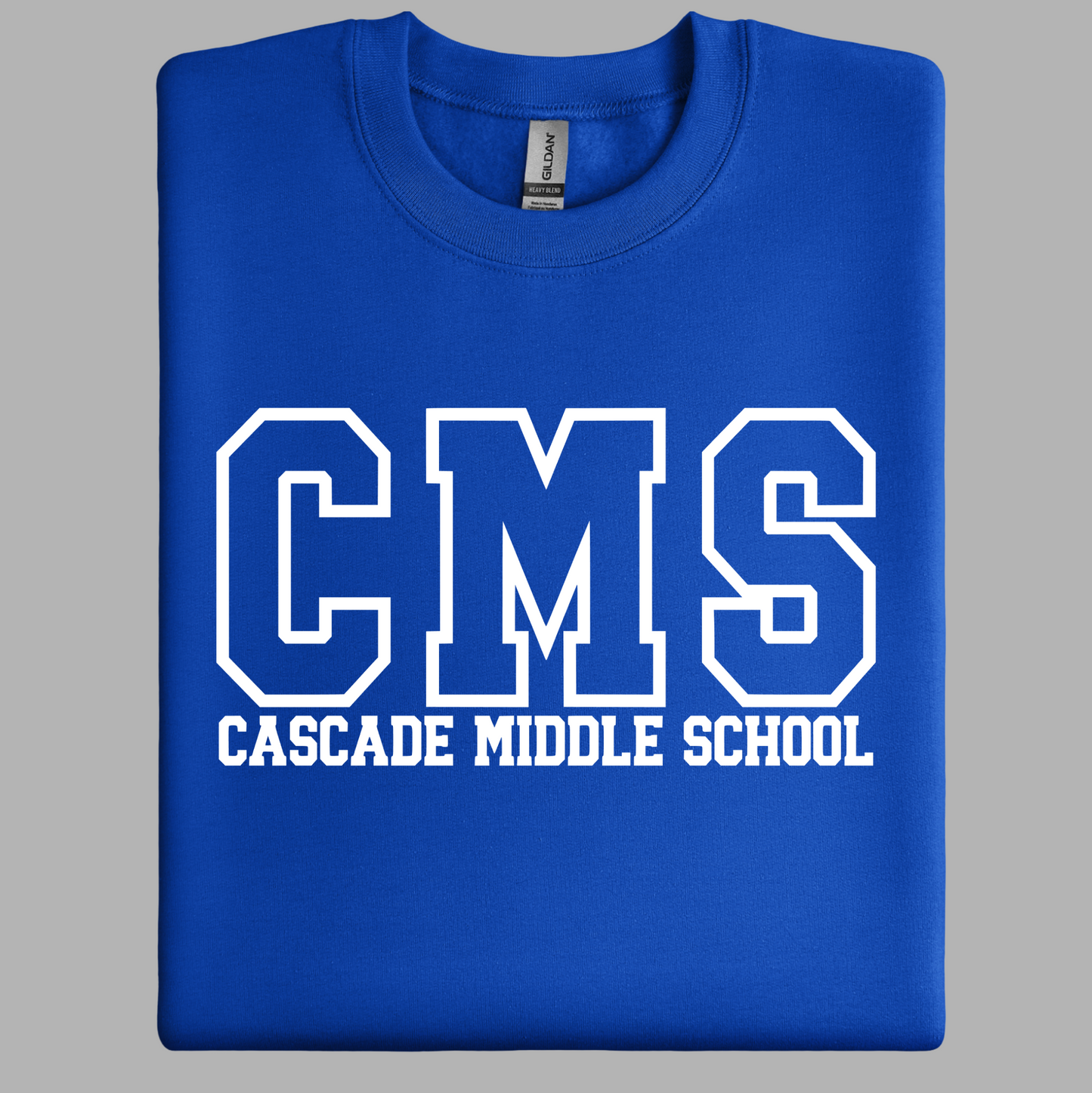 EXCLUSIVE CMS GEAR | Cascade Middle School - CMS Crewneck | Large Logo | Youth and Adult Sizes