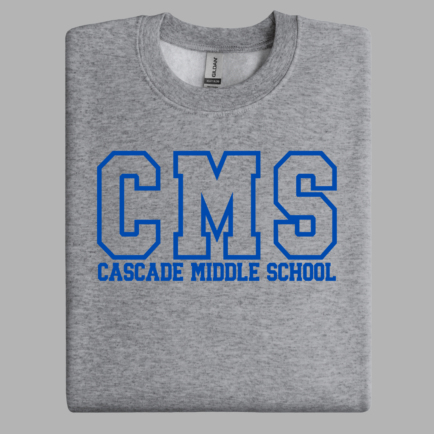 EXCLUSIVE CMS GEAR | Cascade Middle School - CMS Crewneck | Large Logo | Youth and Adult Sizes