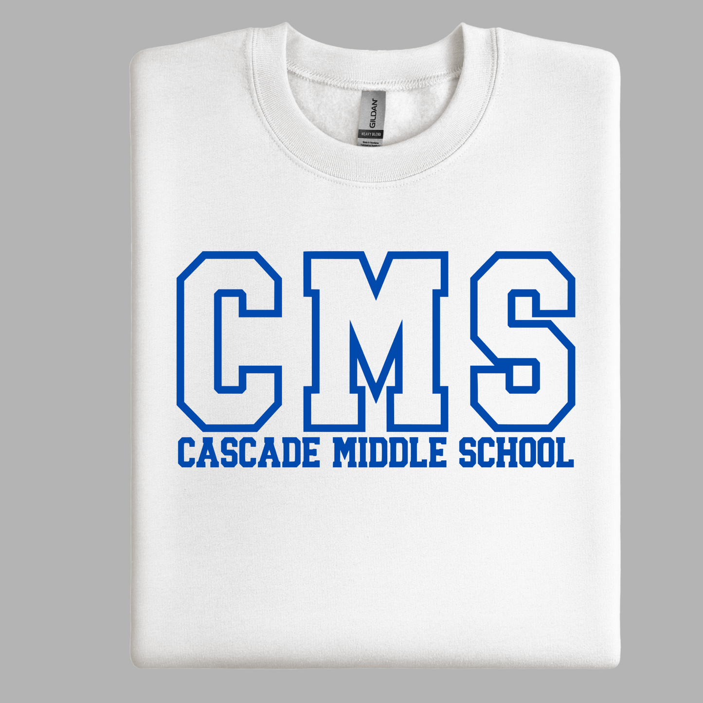 EXCLUSIVE CMS GEAR | Cascade Middle School - CMS Crewneck | Large Logo | Youth and Adult Sizes