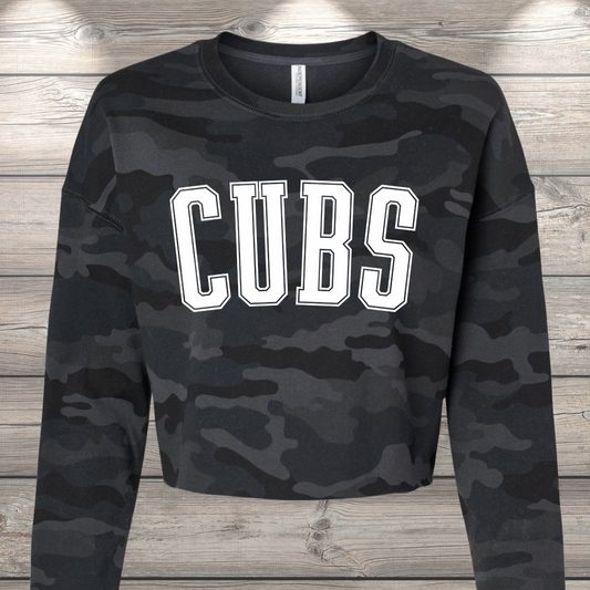 CUBS | Sedro Woolley CUBS Crop Crewneck Sweatshirt – Independent Trading Co. | Optional Name on Back or Sleeve