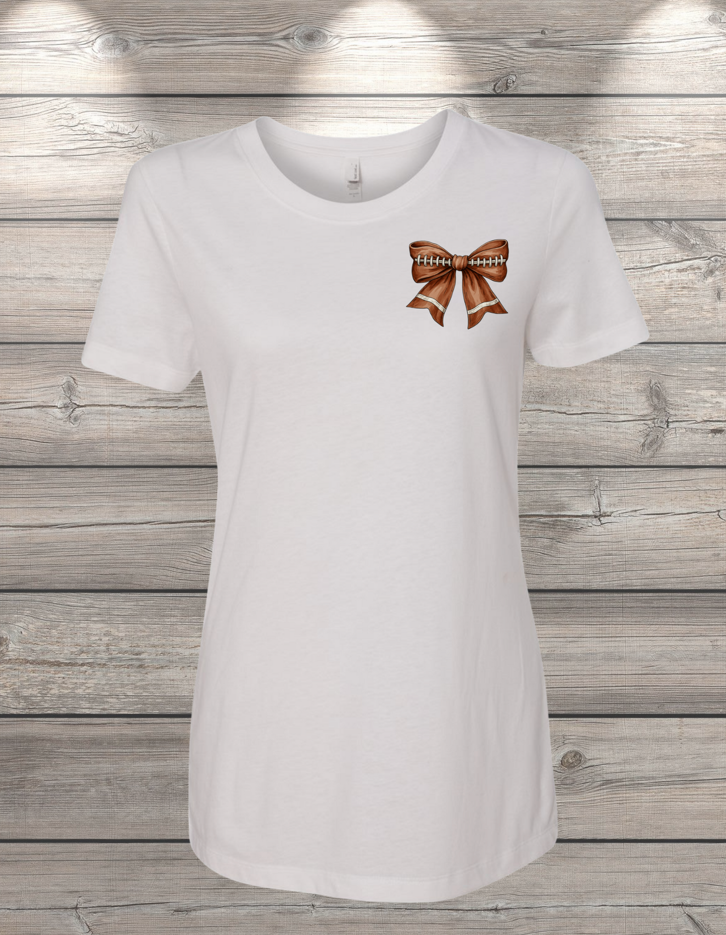Football Bow T-Shirt – Coquette Game Day Tee | Youth and Womens Sizes