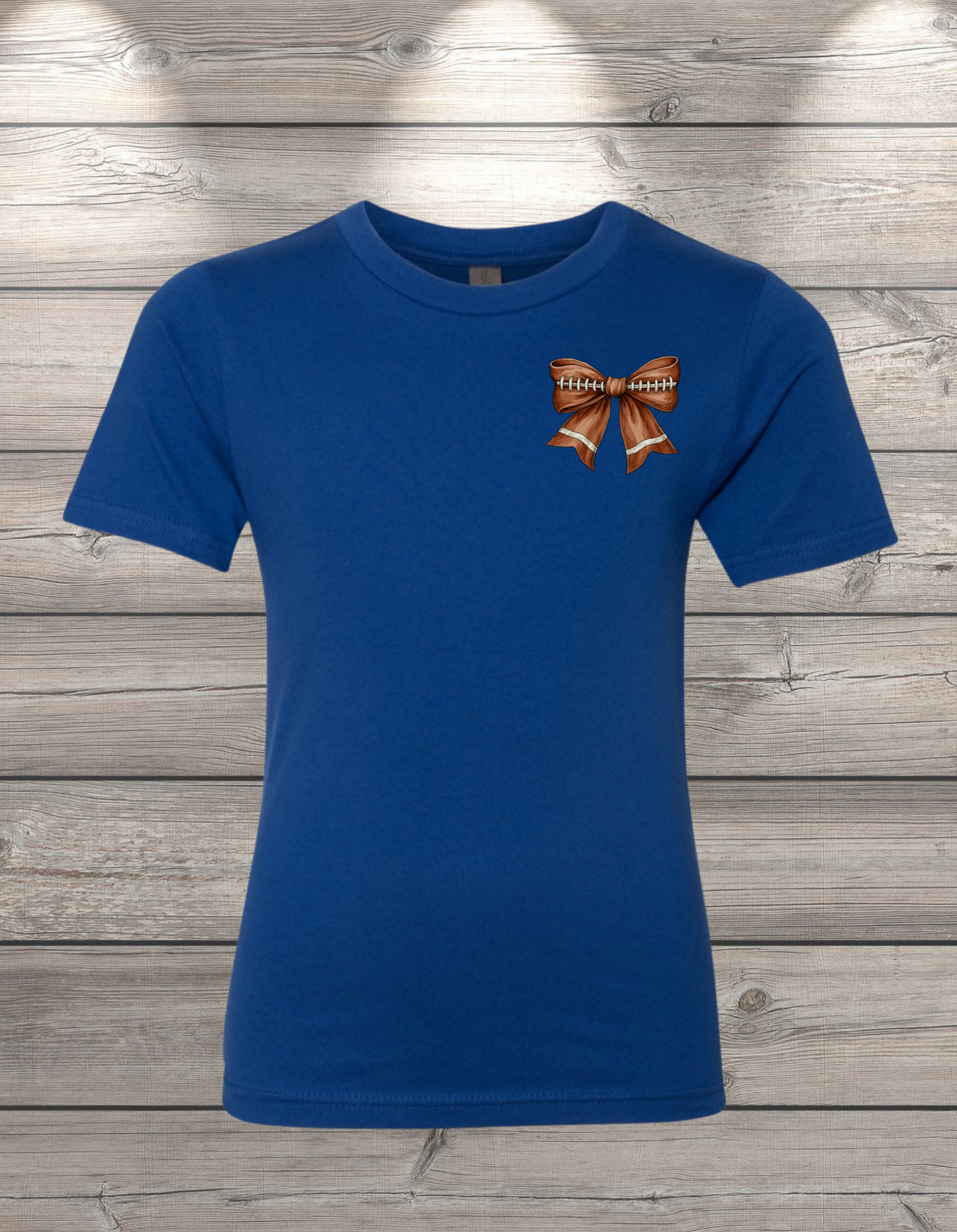 Football Bow T-Shirt – Coquette Game Day Tee | Youth and Womens Sizes