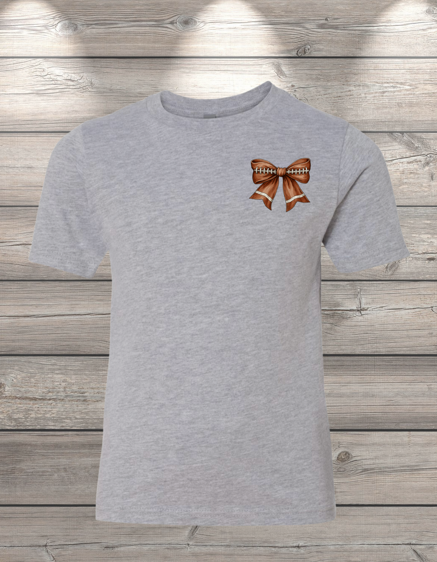 Football Bow T-Shirt – Coquette Game Day Tee | Youth and Womens Sizes