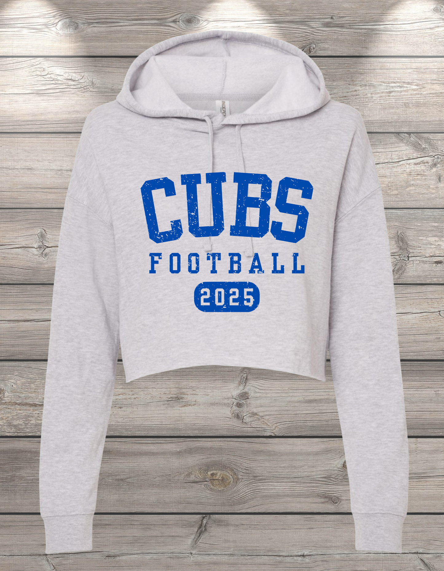 Cubs Football | Sedro Woolley Cubs Football Crop Hoodie Sweatshirt – Independent Trading Co. | Optional Name on Back or Sleeve