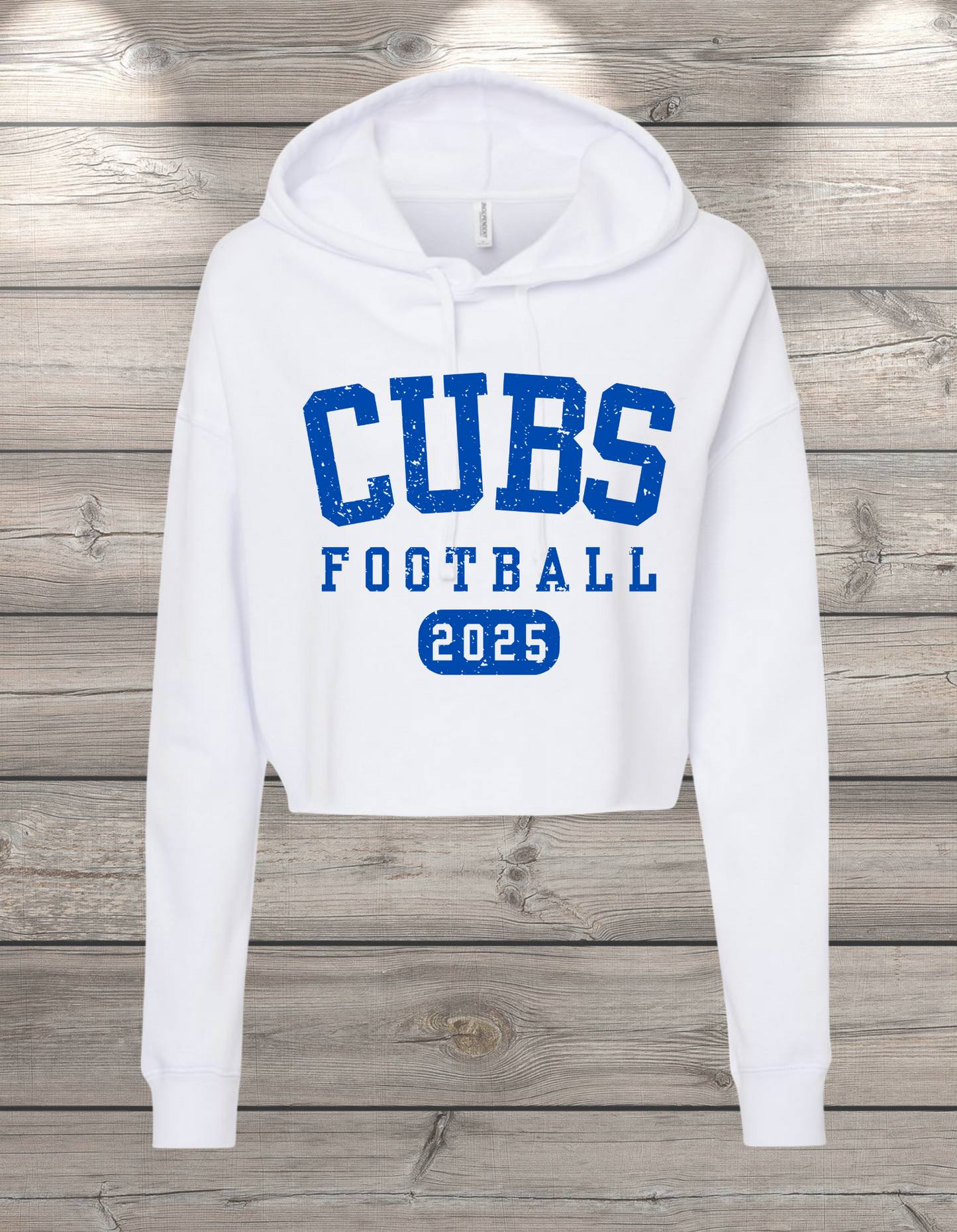 Cubs Football | Sedro Woolley Cubs Football Crop Hoodie Sweatshirt – Independent Trading Co. | Optional Name on Back or Sleeve