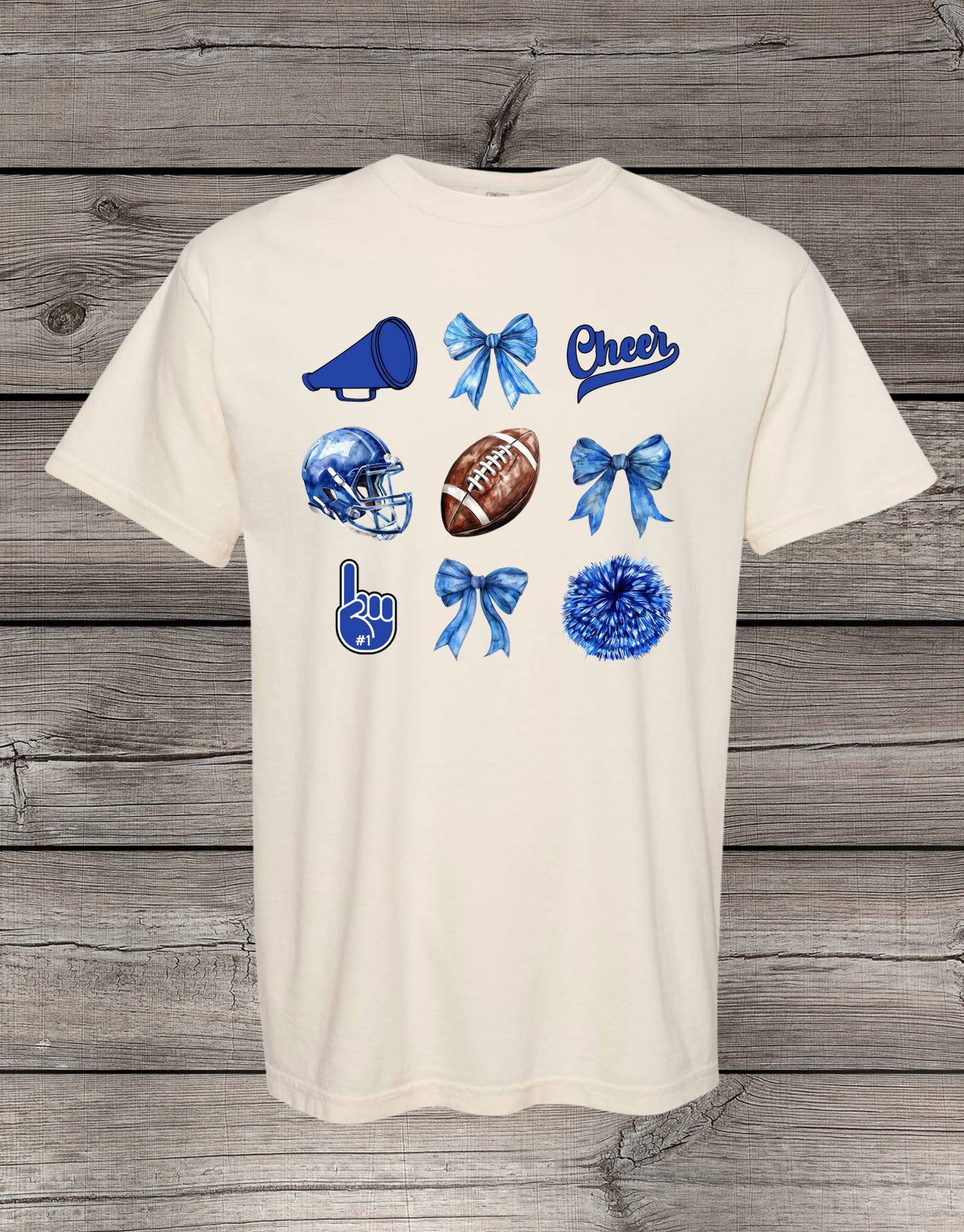 Blue Cheer & Football Spirit T-Shirt – Game Day Graphic Tee