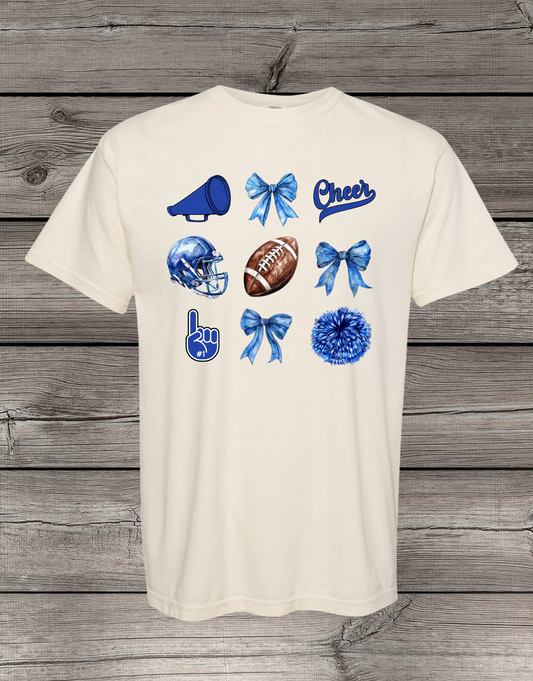 Blue Cheer & Football Spirit T-Shirt – Game Day Graphic Tee