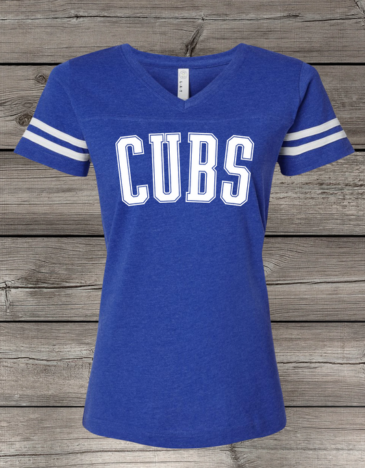 Cubs Jersey-Style Spirit Tee – Women’s V-Neck & Youth Crew Neck