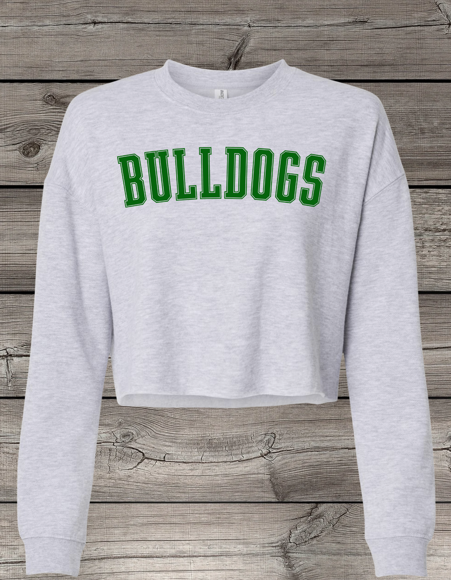 BULLDOGS | Mount Vernon BULLDOGS Crop Crewneck Sweatshirt – Independent Trading Co. | Optional Name on Back or Sleeve