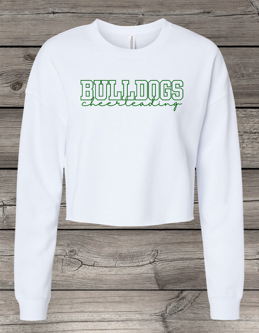 BULLDOGS Cheerleading | Mount Vernon Bulldogs Cheerleading Crop Crewneck Sweatshirt – Independent Trading Co. | Optional Name on Back or Sleeve