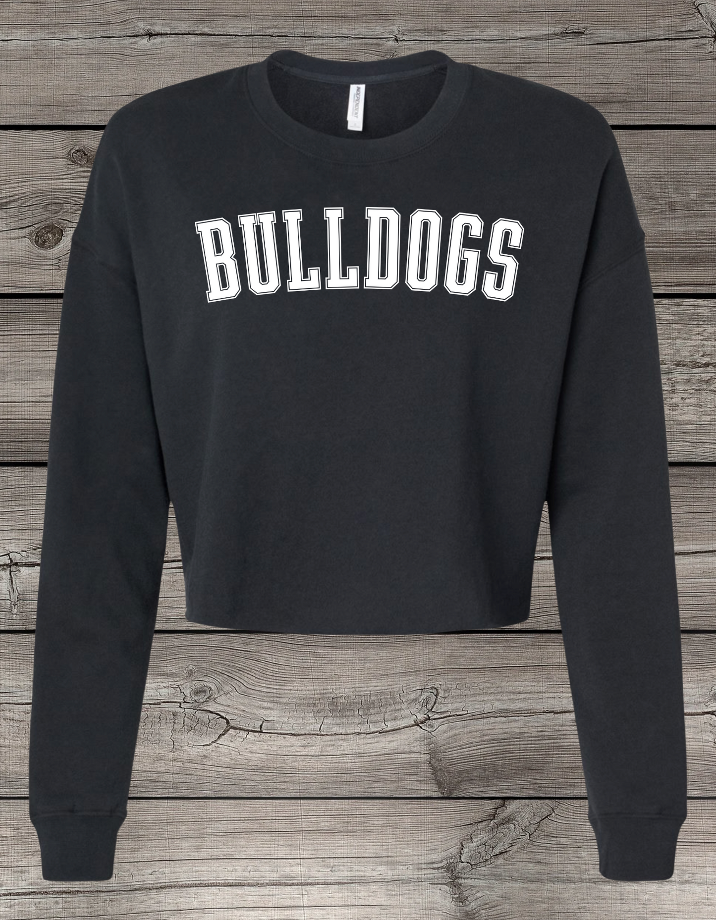 BULLDOGS | Mount Vernon BULLDOGS Crop Crewneck Sweatshirt – Independent Trading Co. | Optional Name on Back or Sleeve