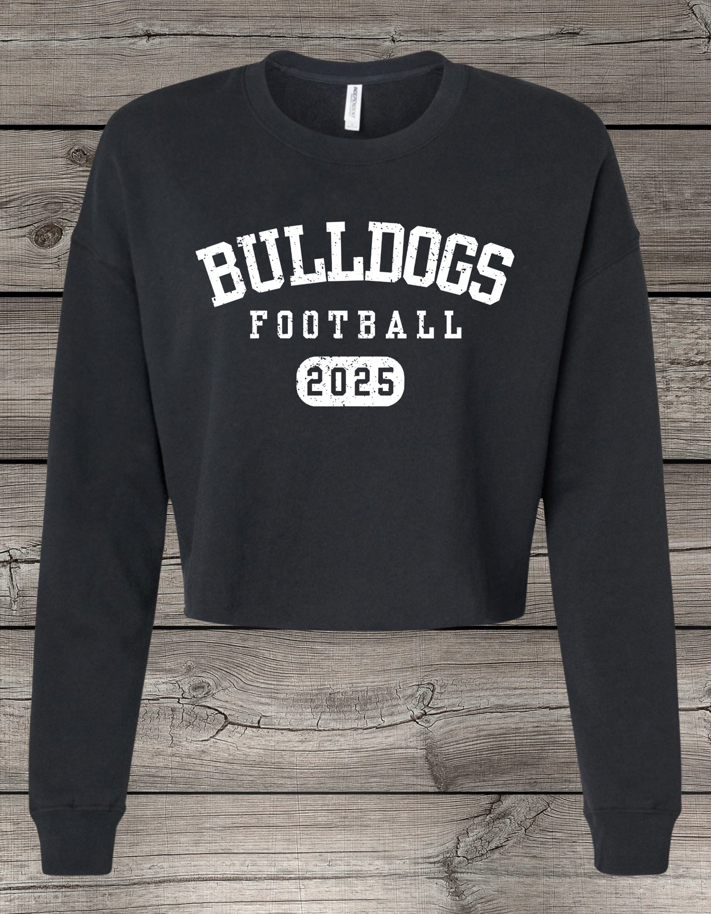 BULLDOGS Football | Mount Vernon Bulldogs Football Crop Crewneck Sweatshirt – Independent Trading Co. | Optional Name on Back or Sleeve