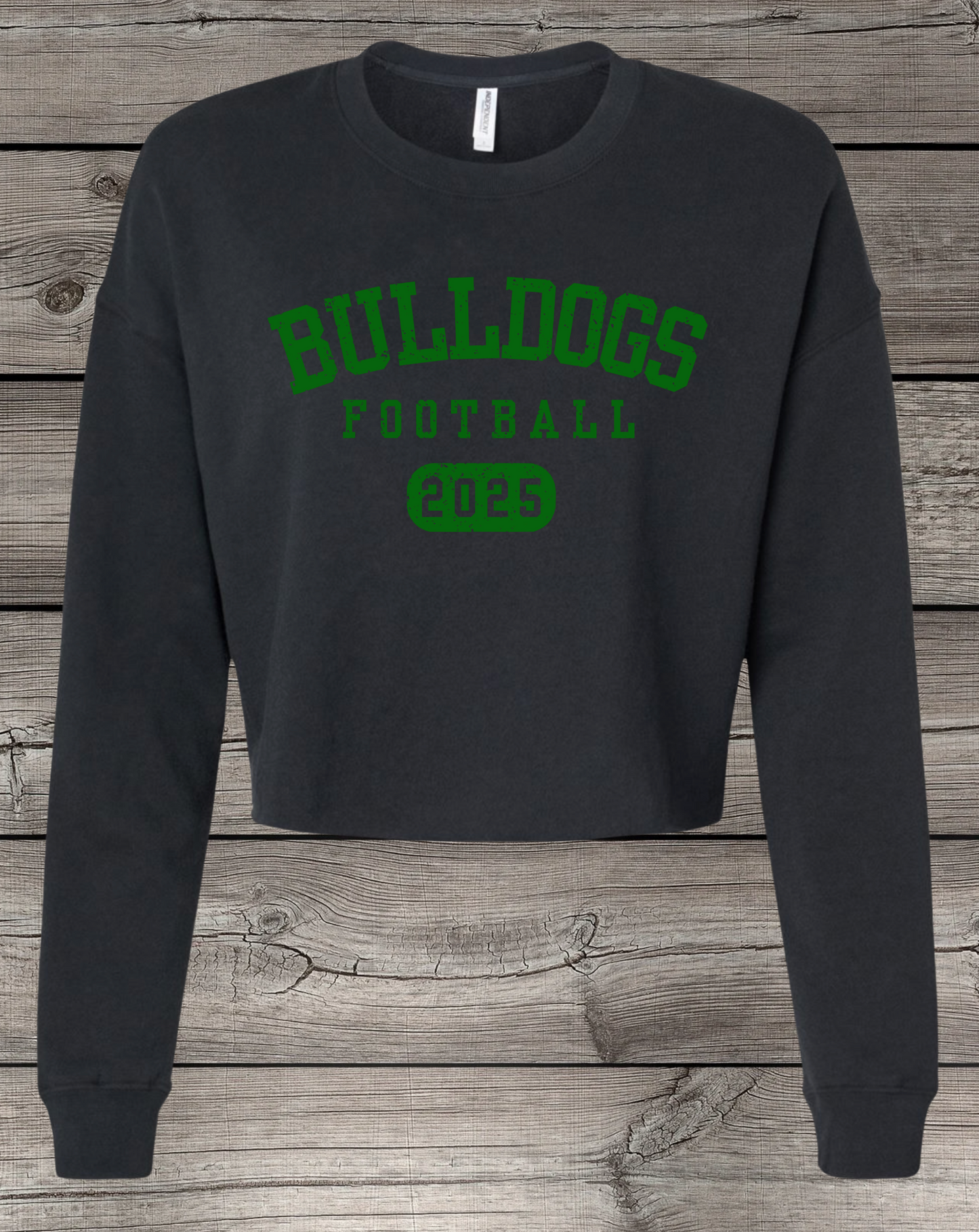 BULLDOGS Football | Mount Vernon Bulldogs Football Crop Crewneck Sweatshirt – Independent Trading Co. | Optional Name on Back or Sleeve
