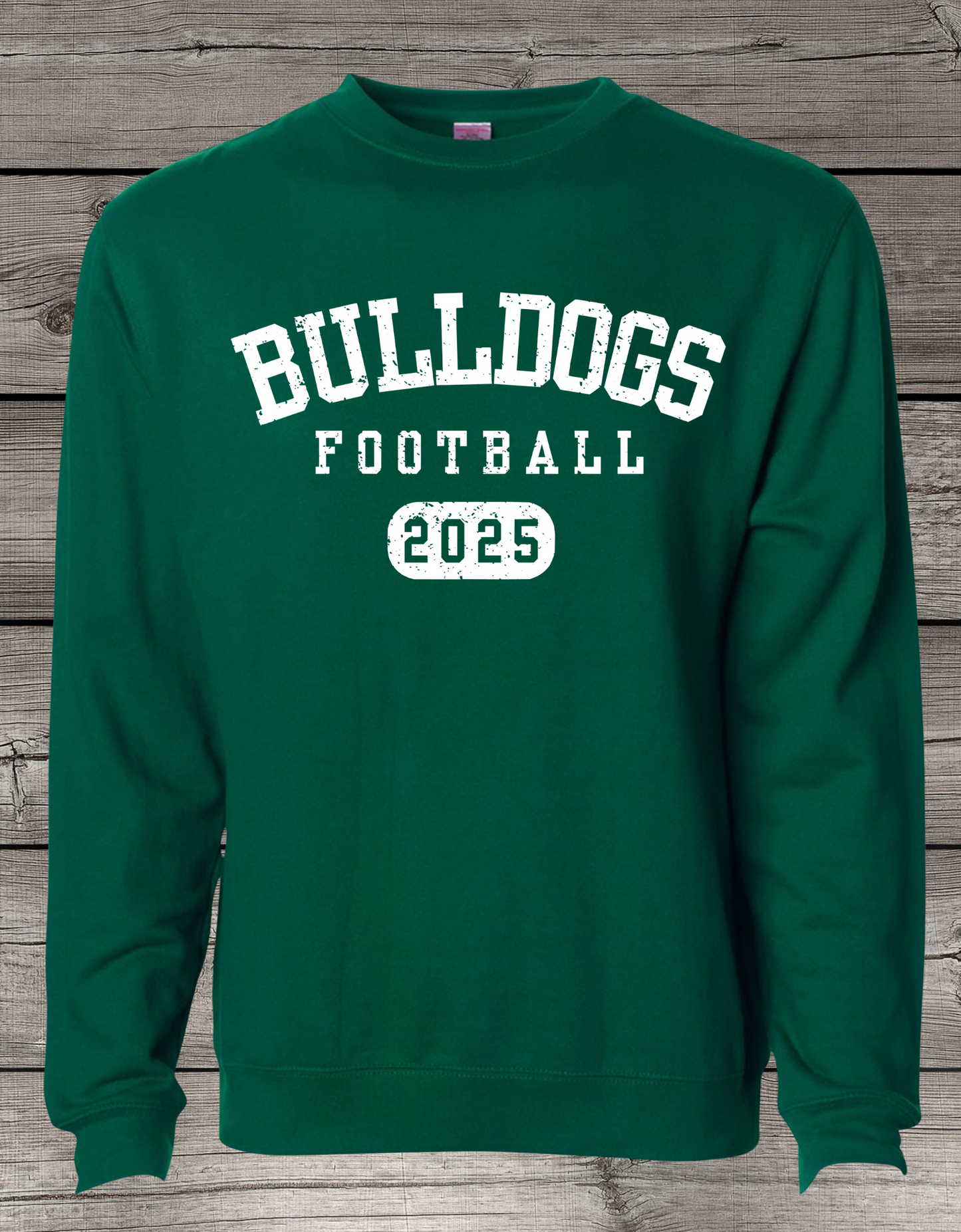MV Bulldogs Football 2025 | Mount Vernon Unisex Crewneck Sweatshirt – Independent Trading Co. | Optional Name on Back or Sleeve