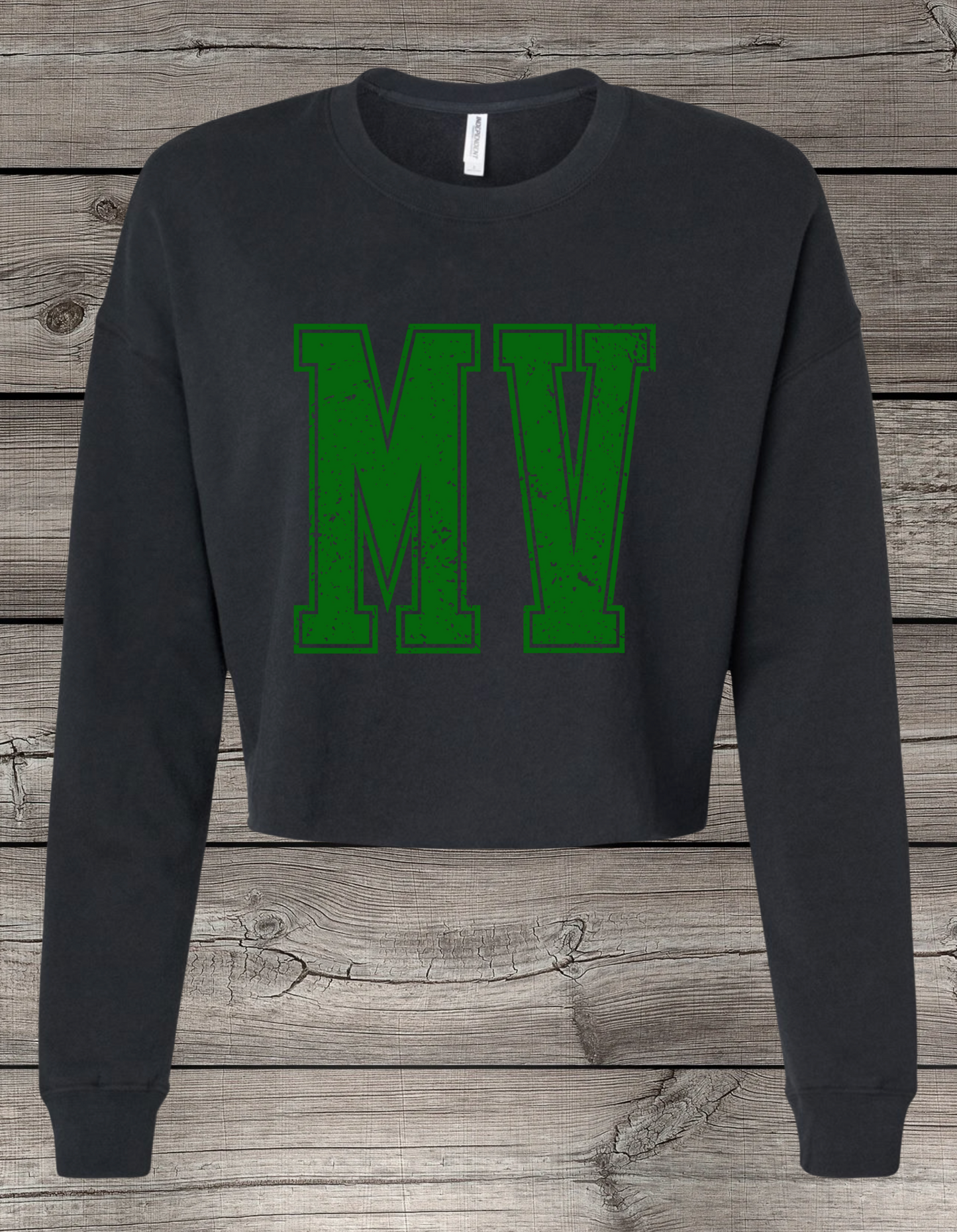 MV | Mount Vernon Crop Crewneck Sweatshirt – Independent Trading Co. | Optional Name on Back or Sleeve