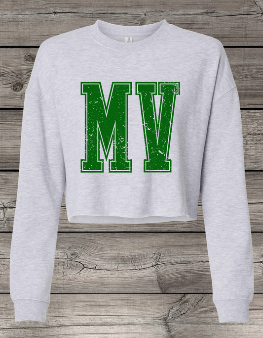 MV | Mount Vernon Crop Crewneck Sweatshirt – Independent Trading Co. | Optional Name on Back or Sleeve