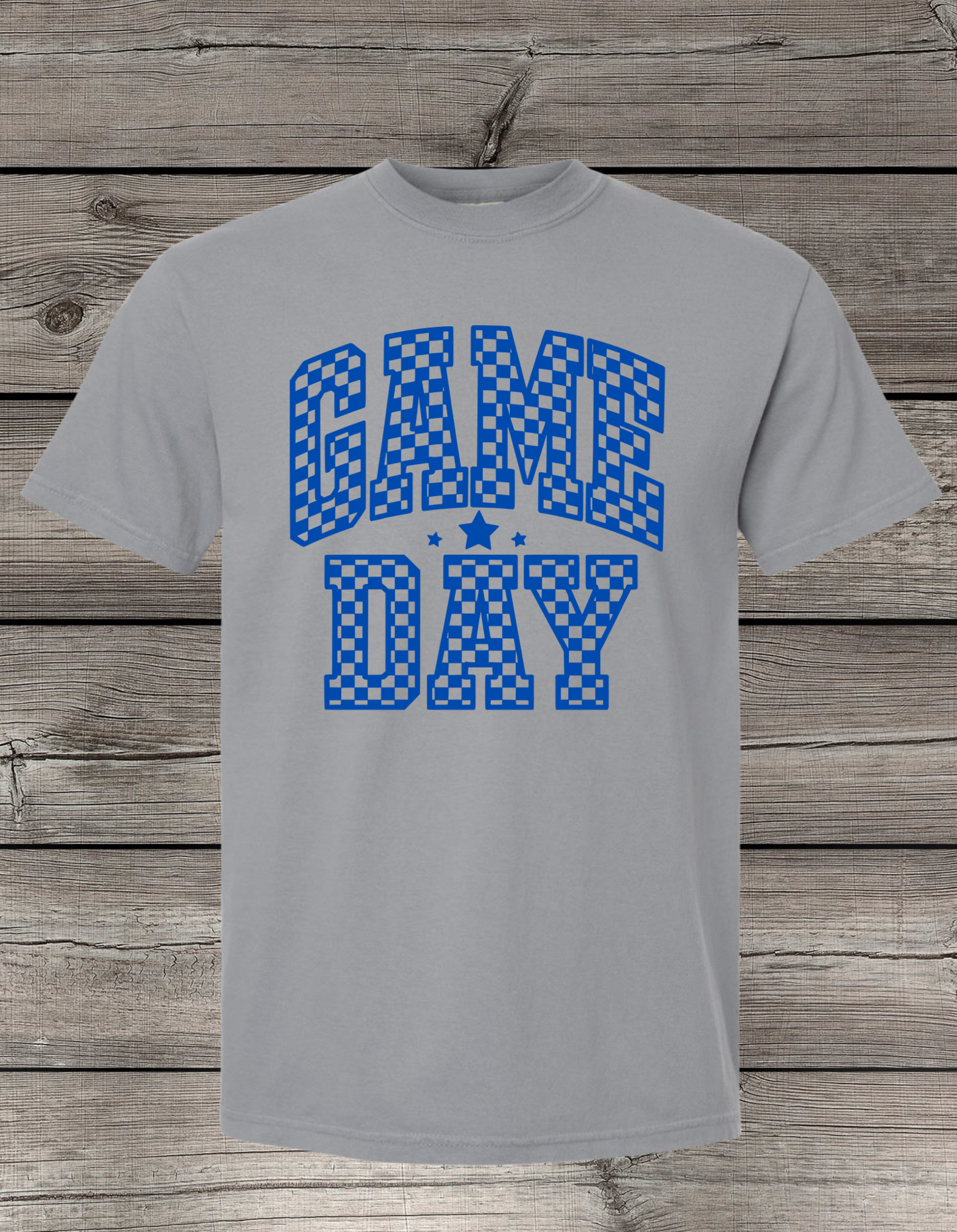 Game Day Checkered Logo Crewneck or T-Shirt | Blue Logo – Spirit Wear Essential